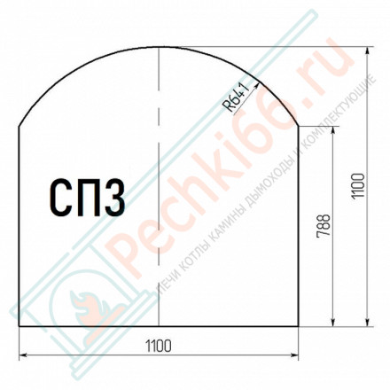 Стекло напольное под печь СП3 1100*1100мм. (Россия)