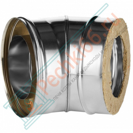 Отвод 45° с изол (НЕРЖ-321/0,5-НЕРЖ-439/0,5) d-250/330 (Дымок-Lux)