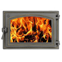 Дверца каминная чугунная 230, бронза (Везувий)