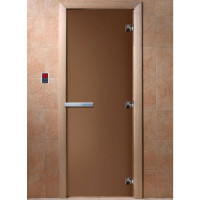 Дверь стеклянная для бани, бронза матовая 2100х700 (DoorWood)