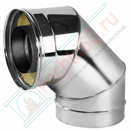 Отвод 90° V50R с изол (AISI-321/0,8-AISI-304/0,5) d-104/200 (Вулкан-Cerablanket)