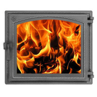 Дверца каминная чугунная 240, антрацит (Везувий)