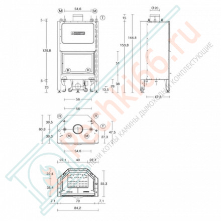 Стальная топка MT 600 (Piazzetta) 19 кВт