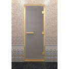 Стеклянная дверь для хамама в золотом профиле, сатин 200х90 (по коробке) (DoorWood)
