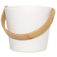 Ведро алюминиевое с бамбуковой ручкой Rento, белый (Tammer-Tukku)