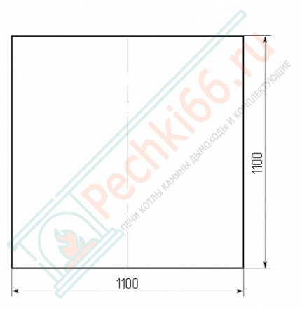 Стекло под печь BLACK (СП-1) 1100х1100х8мм