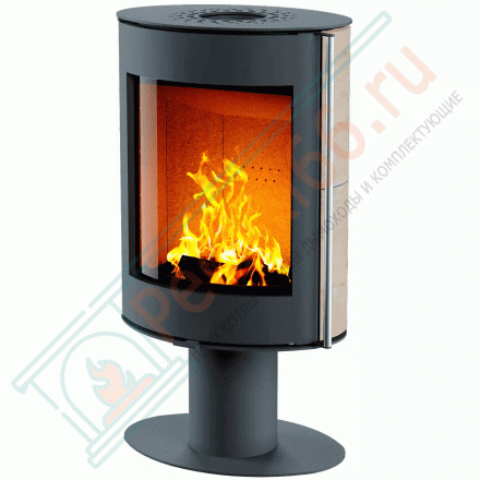 Печь-камин OVAL, бока из камня (Астов)