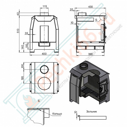 Отопительная печь Комфорт 70 ДТ-3 (Везувий) до 70 м3