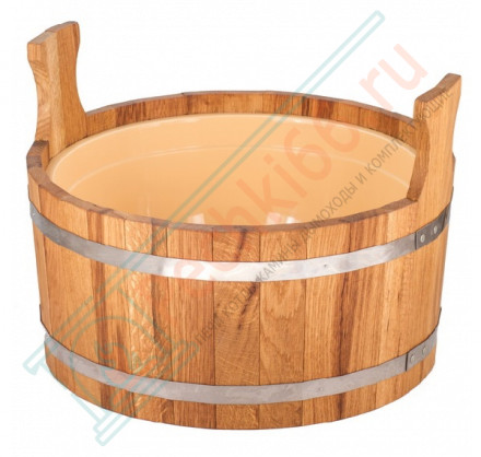 Шайка двуручная 12л. с пластмассовой вставкой, Дуб (Woodson)