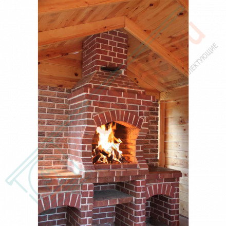 Плитка прямая Рваный камень Макси (0.6 м2 в коробке) (Терракот)