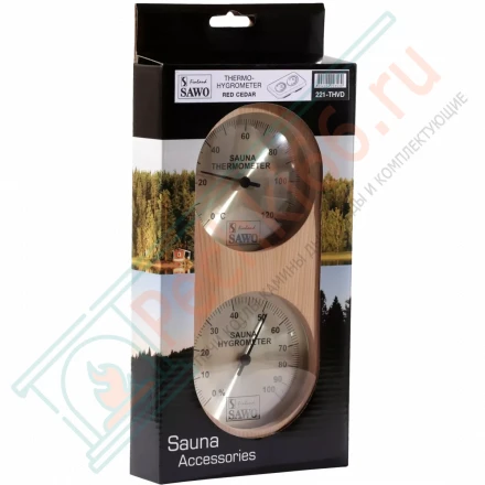 Термогигрометр вертикальный 221-THVD, кедр (Sawo)