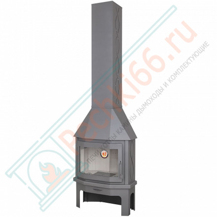 Печь-камин Мюнхен пристенно-угловой Графит (ЭкоКамин) до 240 м3