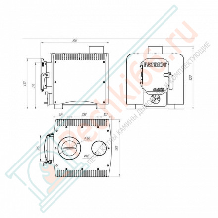 Отопительная печь Patriot 200, олива (Grill’D) до 200 м3
