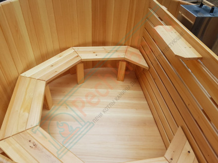 Японская баня Фурако круглая с внутренней печкой 150х150х120 (НКЗ)