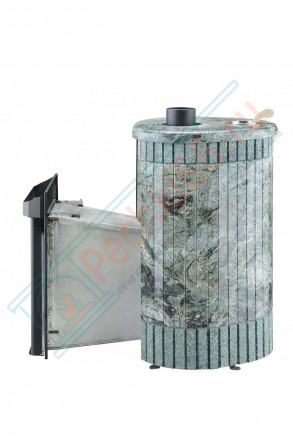 Дровяная банная печь Ферингер ОПТИМА "Жадеит перенесённый рисунок + жадеит бучардированный" до 28 м³