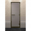 Дверь для хамама в бронзовом профиле, сатин 180x70 (DoorWood)