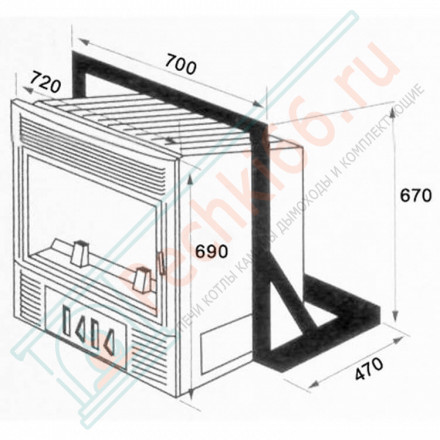 Каминная топка Turbo 654 (Supra) 9 кВт