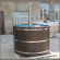Японская баня Фурако круглая с пластиковой вставкой с внутренней печкой 150х150х120 (НКЗ) в Оренбурге