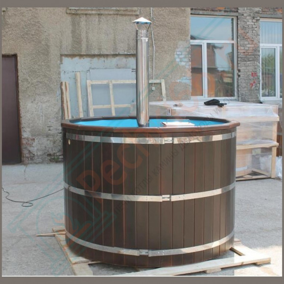 Японская баня Фурако круглая с пластиковой вставкой с внутренней печкой 200х200х120 (НКЗ) в Оренбурге
