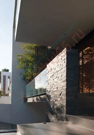 Плитка Сланец чёрный 600 x 150 x 15-20 мм (0.63 м2 / 7 шт)