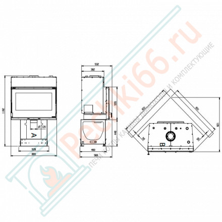 Каминная топка с водяным контуром Focolare 80 Crystal Idro D.S.A (La Nordica)