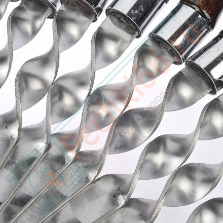 Шампур для люля-кебаб с деревянной ручкой, нерж. ст (600х20х3 мм)