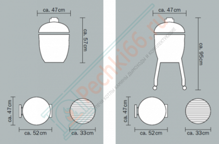 Керамический гриль Junior black (Monolith)