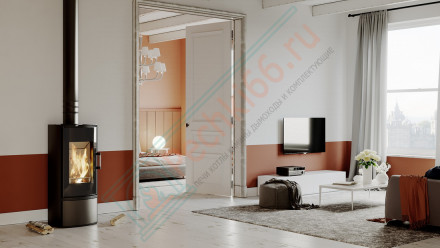 Печь-камин Orbis, красная сталь (Defro-Home) 9кВт