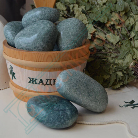 Камень для бани Жадеит шлифованный мелкий, м/р Хакасия (коробка), 10 кг (Хакасинтерсервис)
