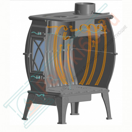 Чугунная печь Бахта, черная (ProMetall)