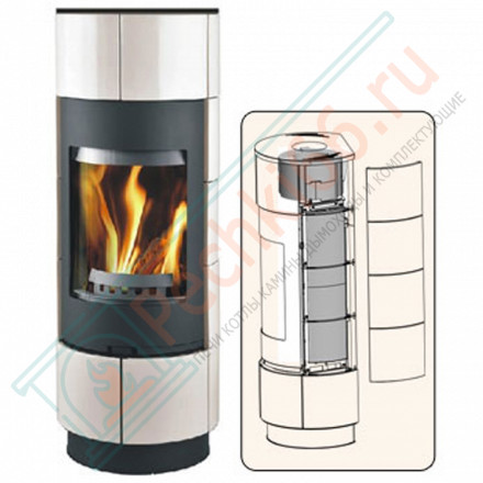 Печь-камин Atika Extra Ceramik, черная (Thorma)