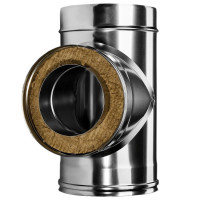 Тройник 90° с изол (НЕРЖ-321/0,8-НЕРЖ-439/0,5) d-250/330 (Дымок-Lux)