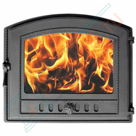 Дверца каминная чугунная 224, антрацит (Везувий)