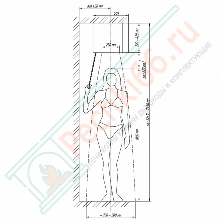 Обливное устройство КАСКАД 30 л, модерн черный (Изистим)