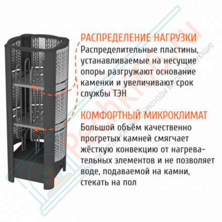 Электрокаменка GeoS RAIN-Corner 9 (Костёр) до 14 м3