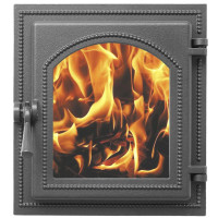 Дверца каминная чугунная 270, антрацит (Везувий)