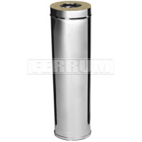 Сэндвич труба для дымохода L=1м (НЕРЖ-430/0,5-ОЦИНК/0,5) d-120/200 (Ferrum GS-Z)