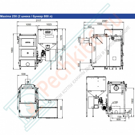 Котел универсальный Maxima 250 (Zota) 250 кВт