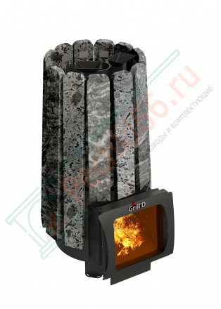Дровяная банная печь Grill'D Cometa 180 Vega Short Window Max, Stone (Серпентинит)