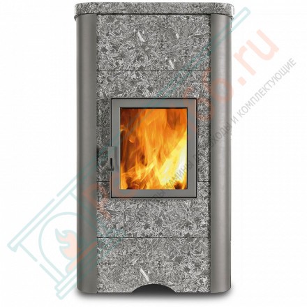 Печь-камин Карелочка серпентинит антик-бархат, с плитой (TalkoRus)
