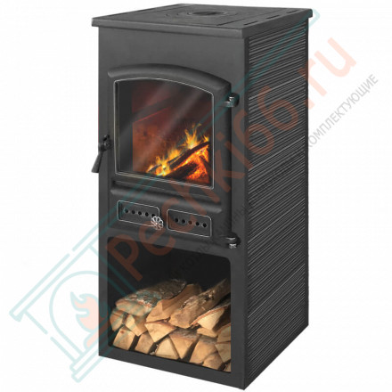 Печь-камин БКД Антрацит с плитой (Этна)
