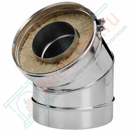 Отвод 30° V50R с изол (AISI-321/0,8-AISI-304/0,5) d-120/220 (Вулкан-Cerablanket)