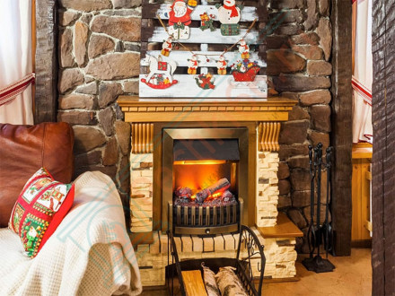 Каминокомплект электрический Pierre Luxe угловой - Темный дуб / Сланец (Высота 1050мм) с очагом Atherton (Dimplex)