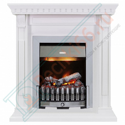 Каминокомплект Orlean - Белый дуб с очагом Danville Chrome FB2