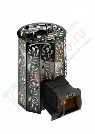 Дровяная банная печь Grill'D Violet Long (Камень колотый 100 кг)