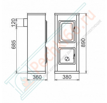 Отопительная печь Milano II , Termoplate, Черный (Thorma) до 124 м3