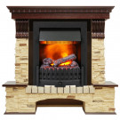 Каминокомплект электрический Pierre Luxe угловой - Темный дуб / Сланец (Высота 1050мм) с очагом Danville Black FB2 (Dimplex)