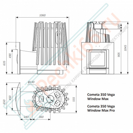 Дровяная банная печь Grill'D Cometa 350 Vega Window Max