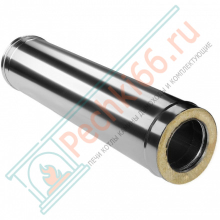 Сэндвич труба для дымохода L=1000 (НЕРЖ-321/0,5-НЕРЖ-439/0,5) d-250/330 (Дымок-Lux)