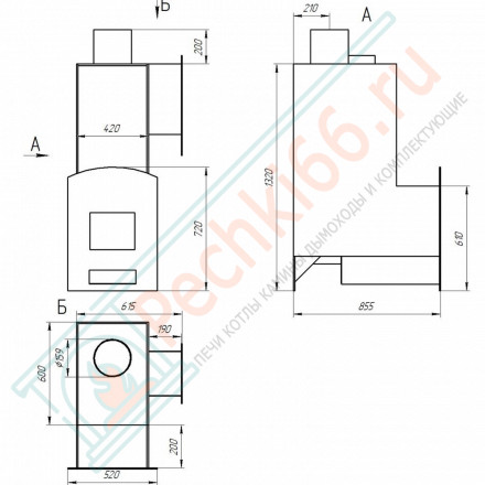 Печь для бани из нержавеющей стали № 06МКН-18 в готовой кирпичной облицовке (Тройка) до 18 м3